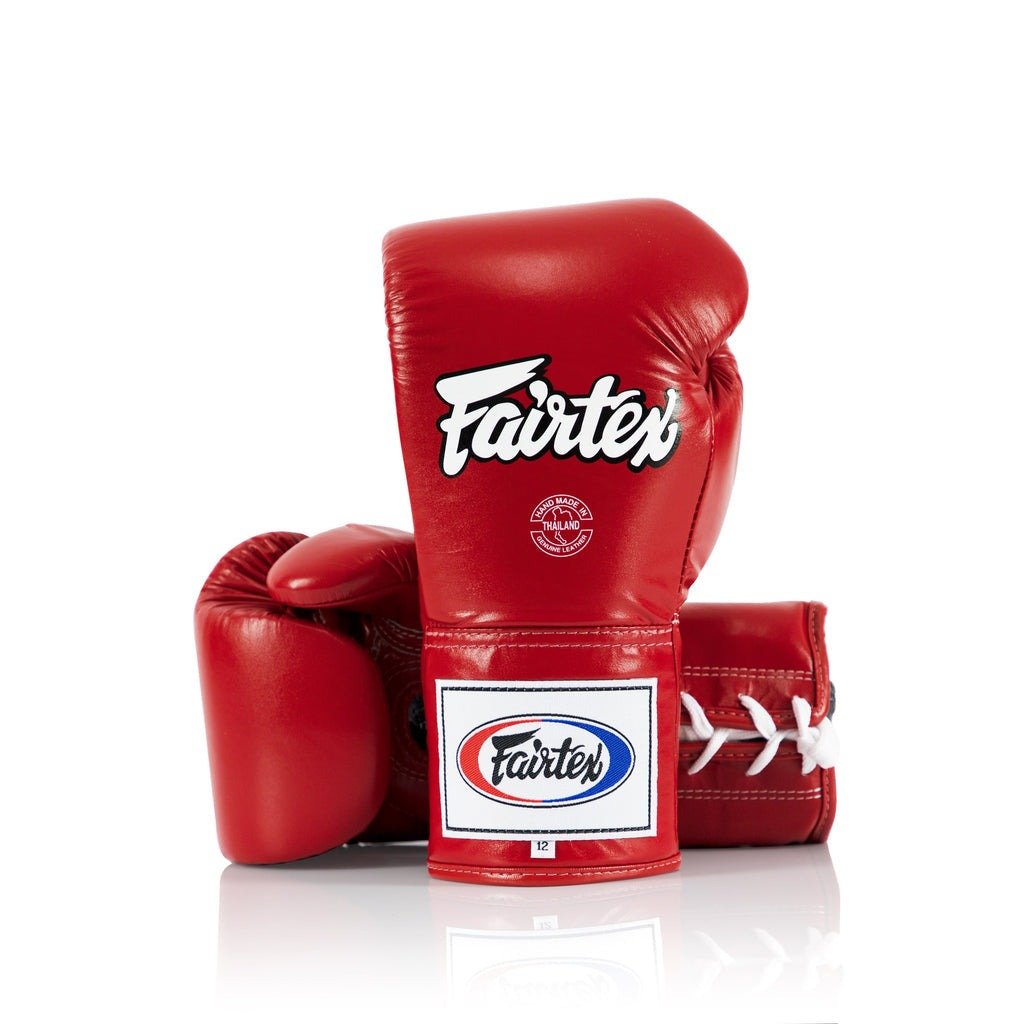 

Боксерские перчатки Fairtex Pro Competition, Locked Thumb (Leather), 10 oz., красный