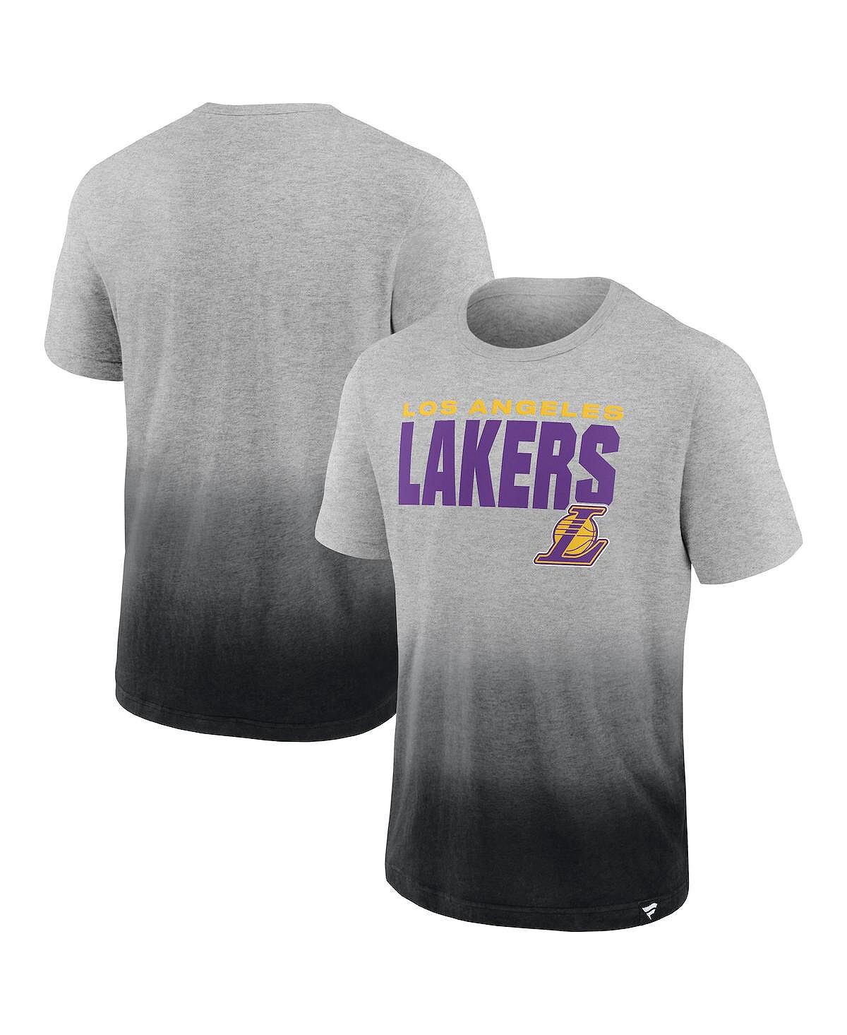 

Мужская футболка los angeles lakers board crasher dip-dye с фирменной меланжевой серой и черной отделкой Fanatics, мульти