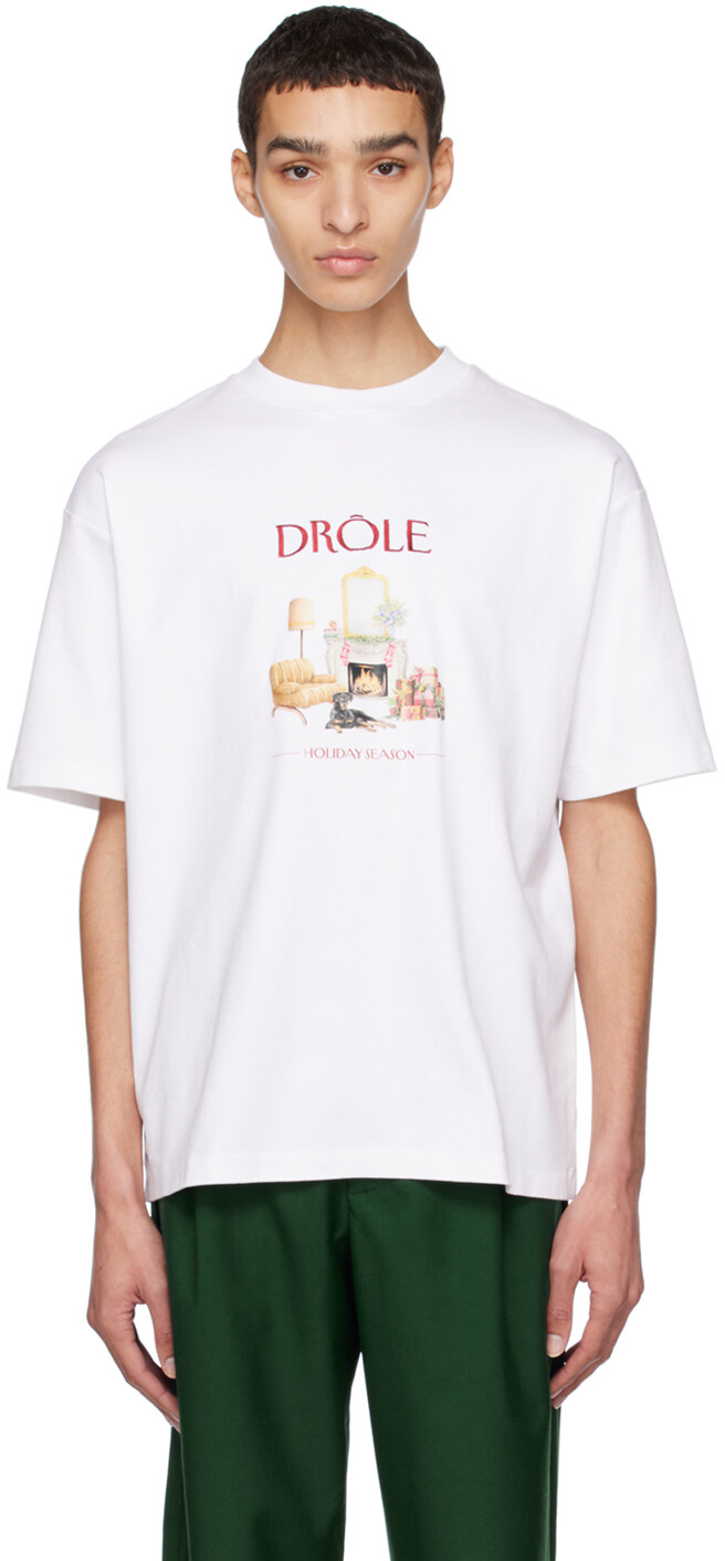 

Белая футболка \Le T-Shirt Holiday Season\"" Drôle De Monsieur, Белый