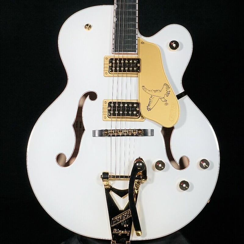 

Вертикальный логотип Gretsch G6136TG Pro White Falcon Guitar (актуальная гитара)