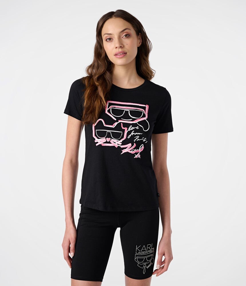 

Футболка с логотипом karl and choupette outline Karl Lagerfeld, черный
