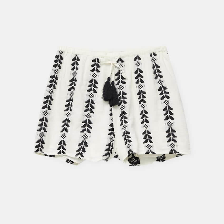 

Шорты Pull&Bear Printed Jacquard, белый/черный