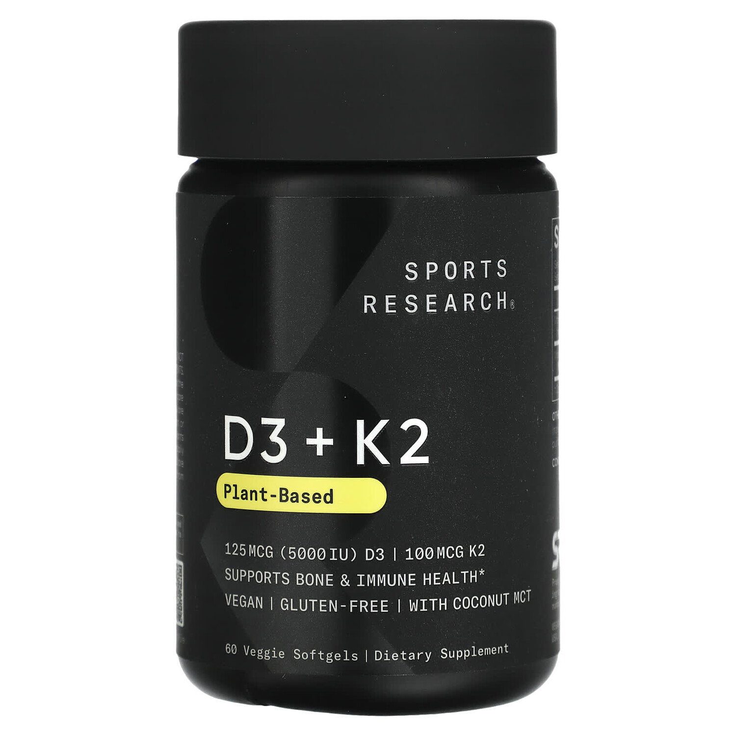 

Витамины D3 и K2 на растительной основе, 60 растительных капсул, Sports Research