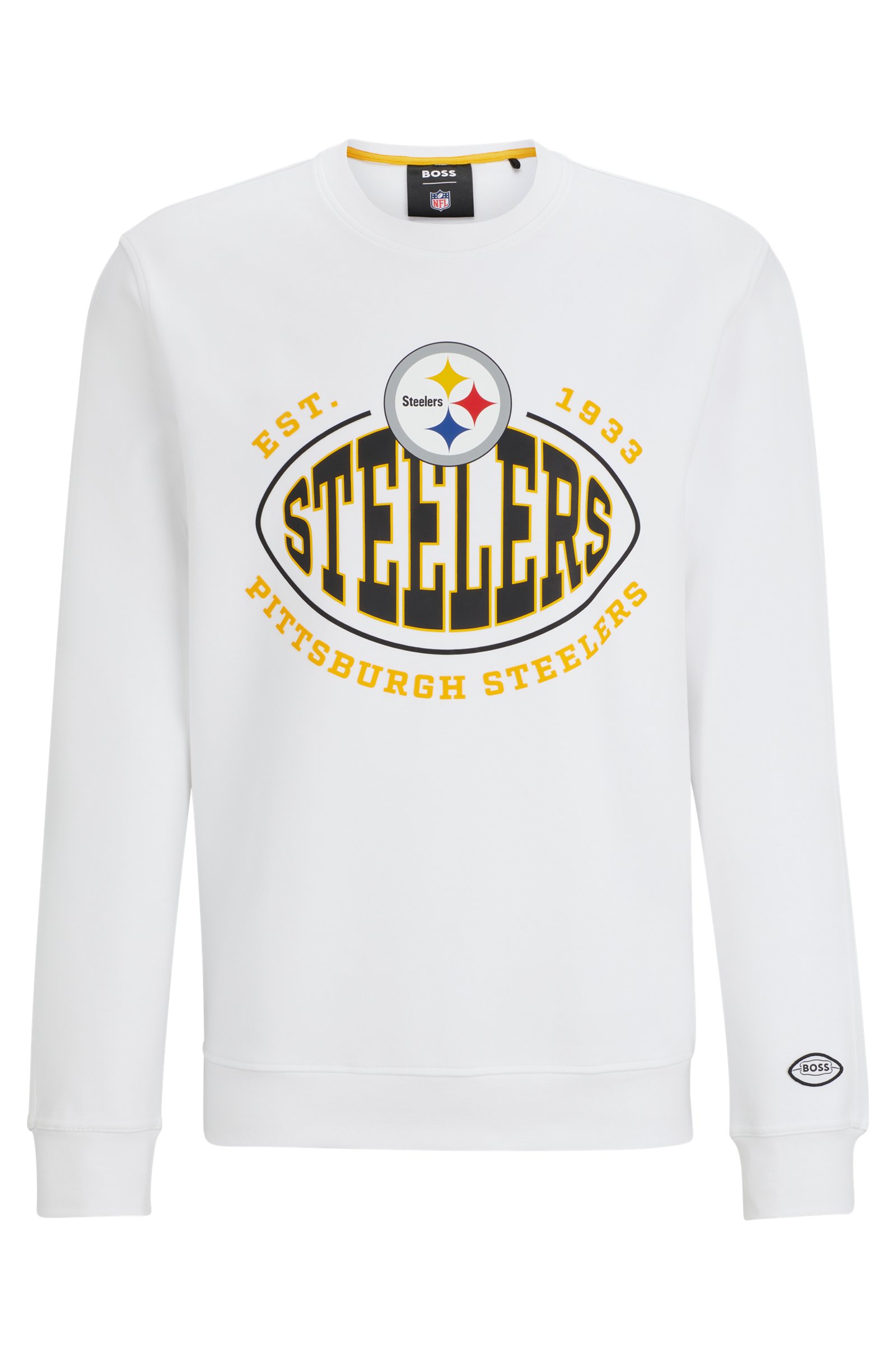 Свитшот Boss X Nfl Cotton-blend With Collaborative Branding Steelers, белый