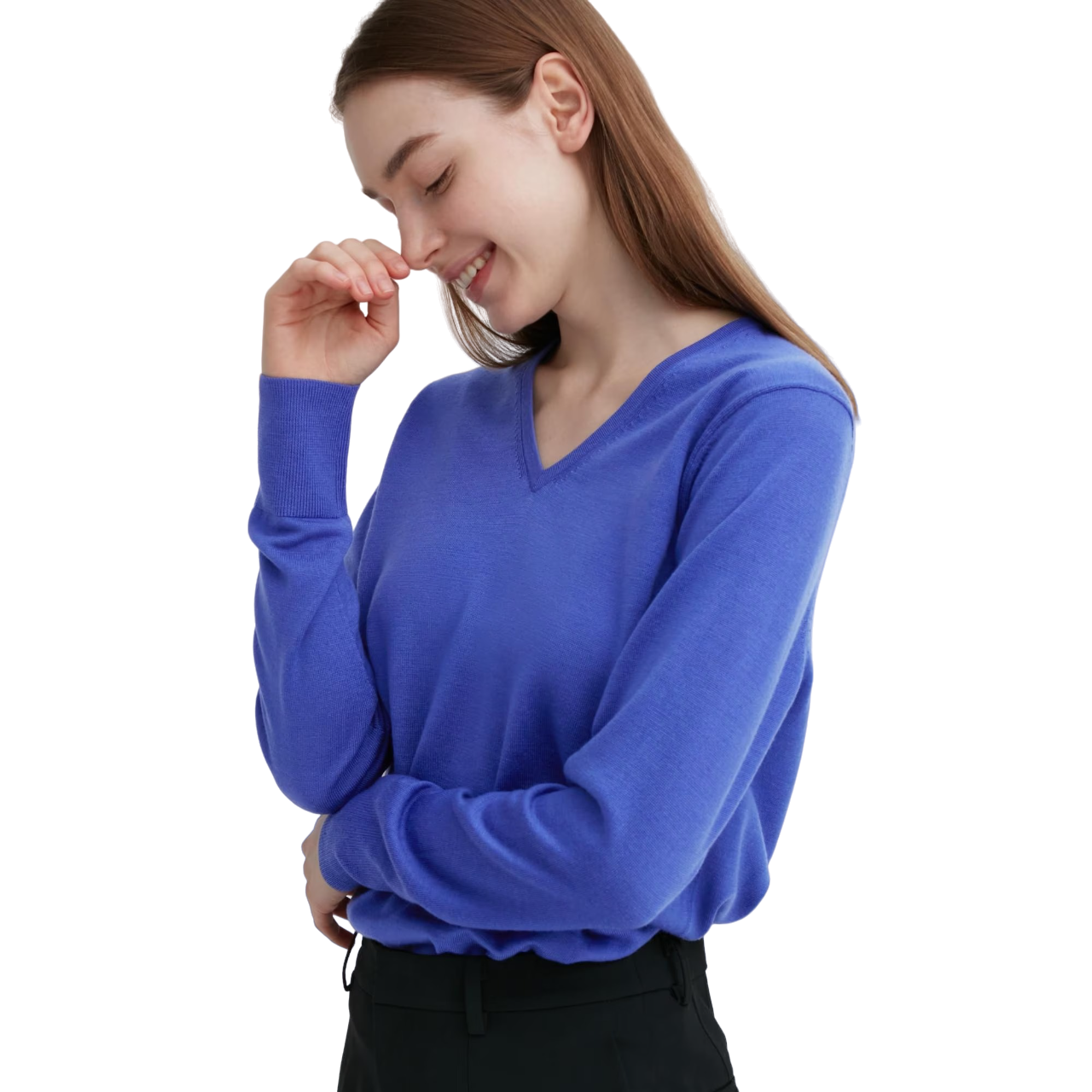 Джемпер Uniqlo Extra Fine Merino, синий рубашка поло uniqlo 100% extra fine merino knit long sleeved коричневый