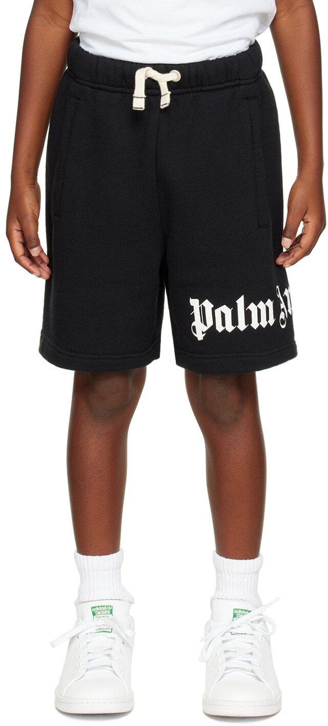 

Детские черные классические шорты с логотипом Palm Angels