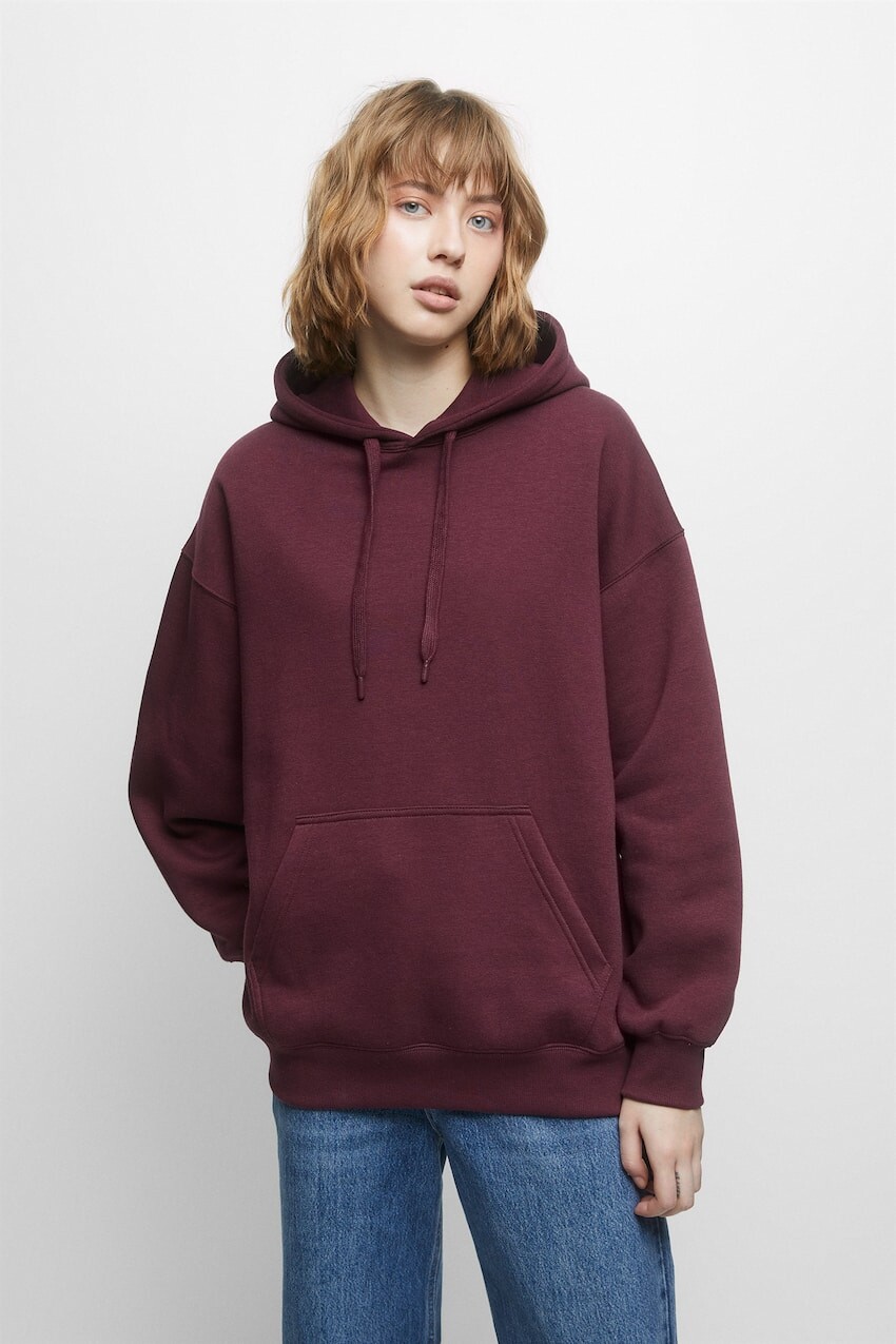 

Толстовка оверсайз Pull&Bear, темно-бордовый