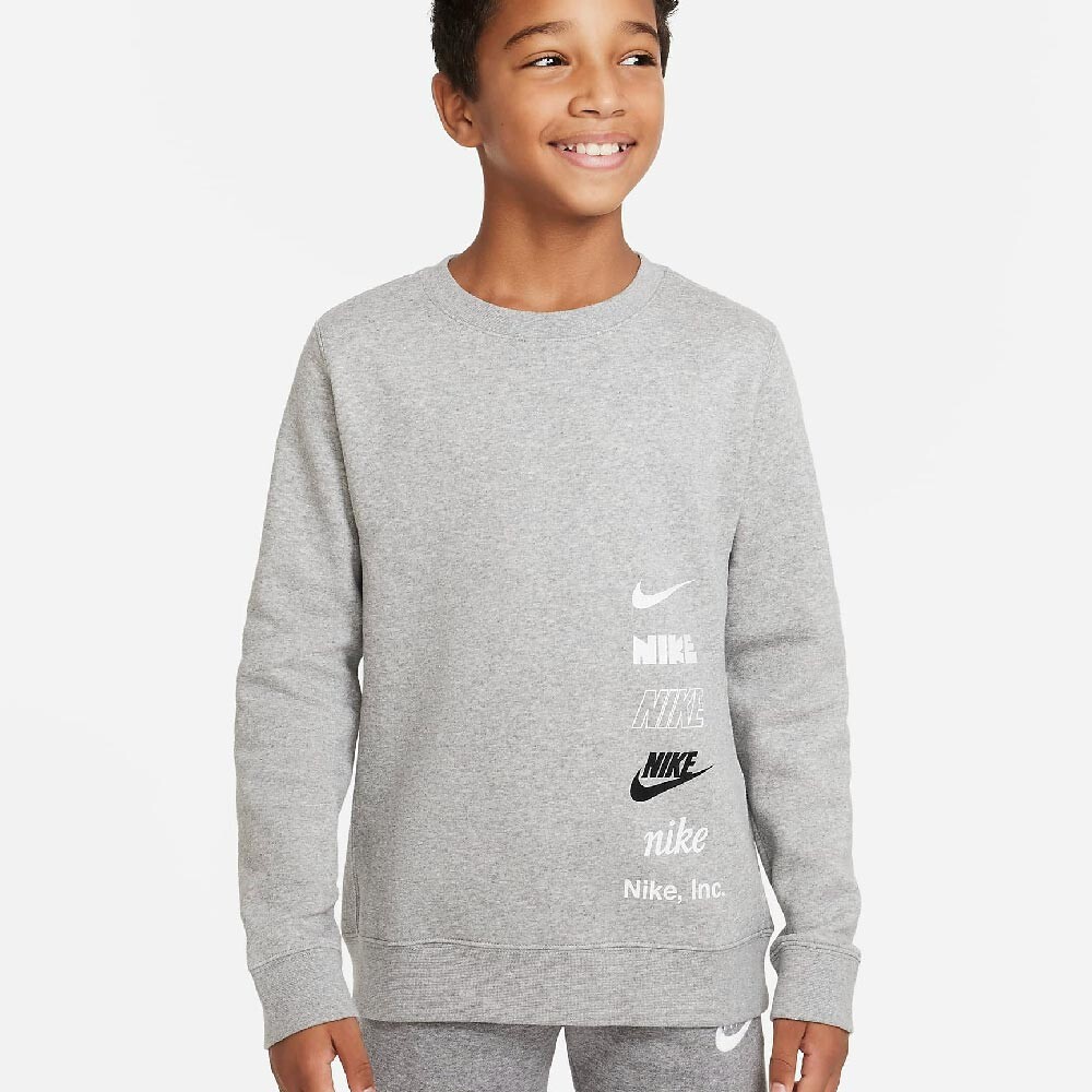 

Свитшот Nike Sportswear Big Kids' Boys, черный/белый/серый