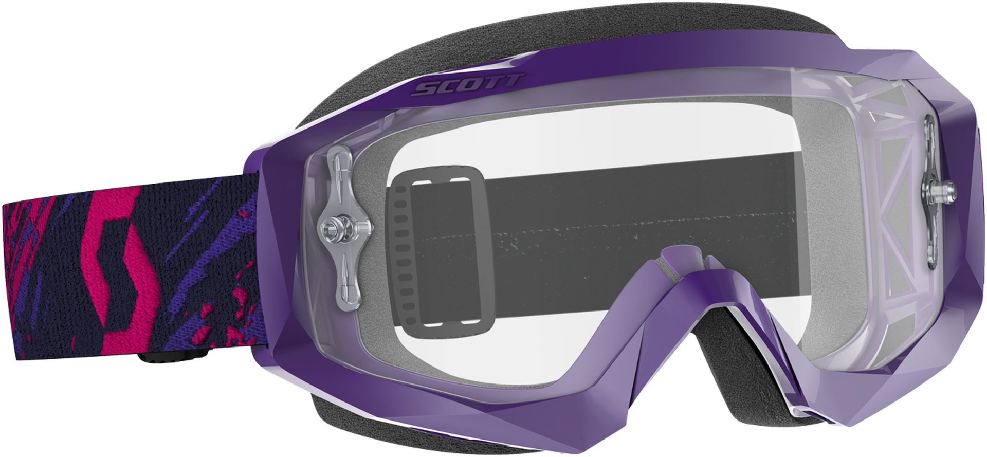 Мотоциклетные очки Scott Hustle X Clear с логотипом, пурпурный