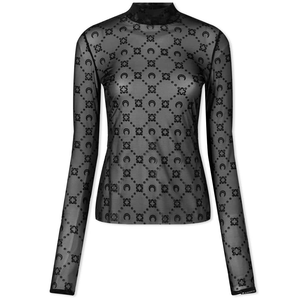 

Топ Marine Serre Moonogram Flocked Mesh Second Skin Top