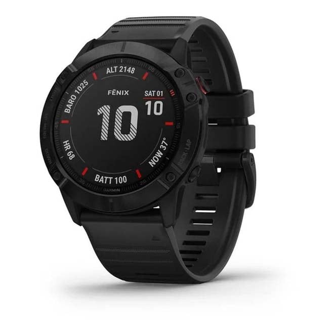 Умные часы Garmin Fenix 6X Pro, черный с черным ремешком - фото