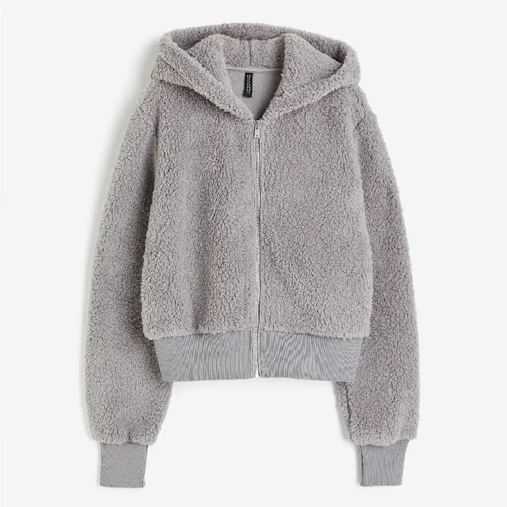 

Толстовка H&M Hooded Teddy Fleece, серый