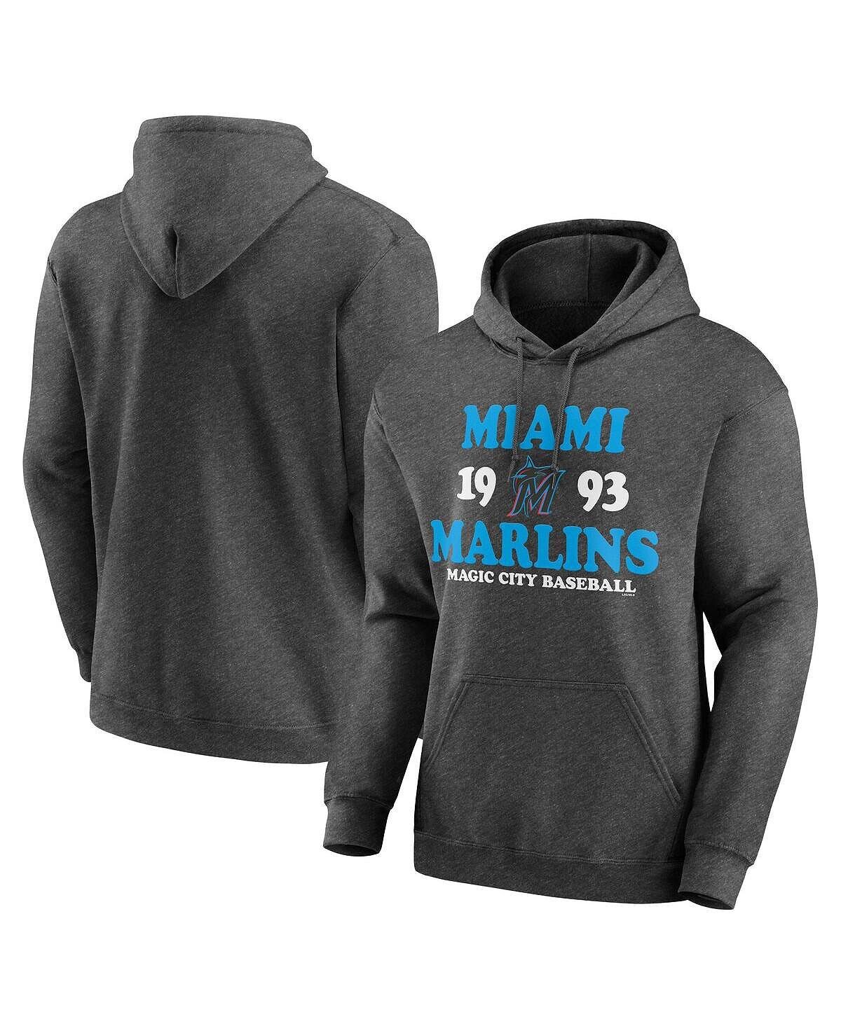 

Мужская фирменная темно-серая толстовка с капюшоном miami marlins fierce competitor Fanatics, мульти