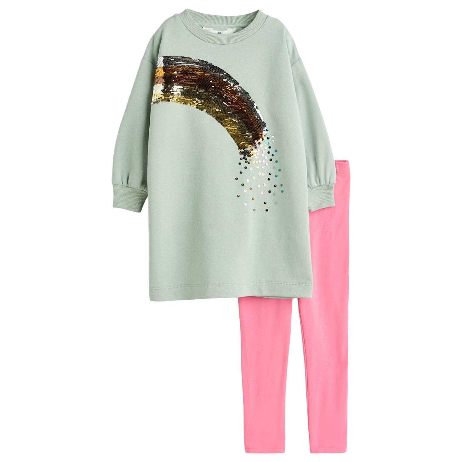 

Комплект одежды H&M Printed Rainbow, 2 предмета, светло-зеленый