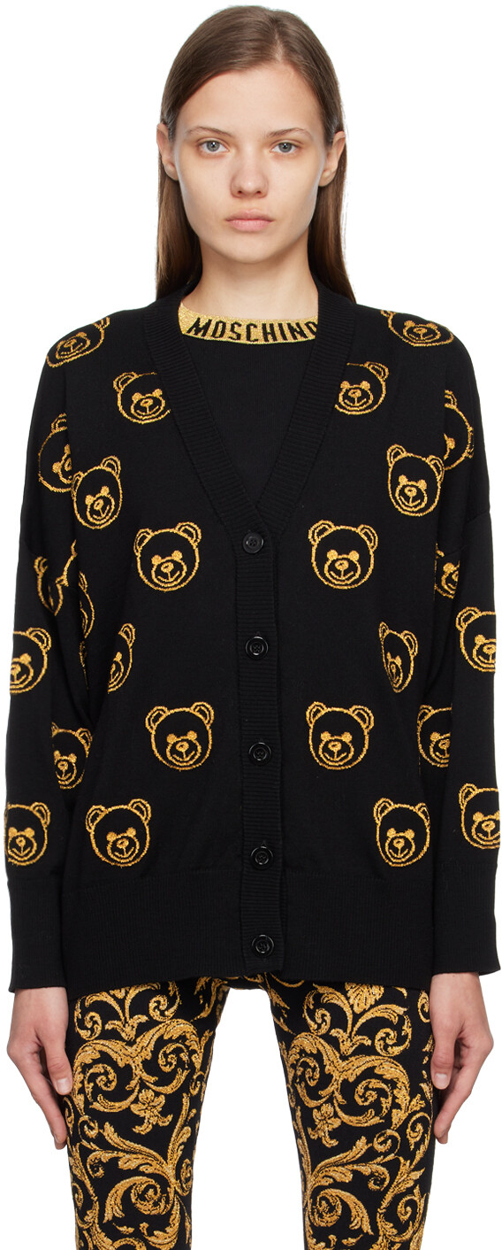 

Черно-золотой кардиган с мишкой Teddy Bear Moschino