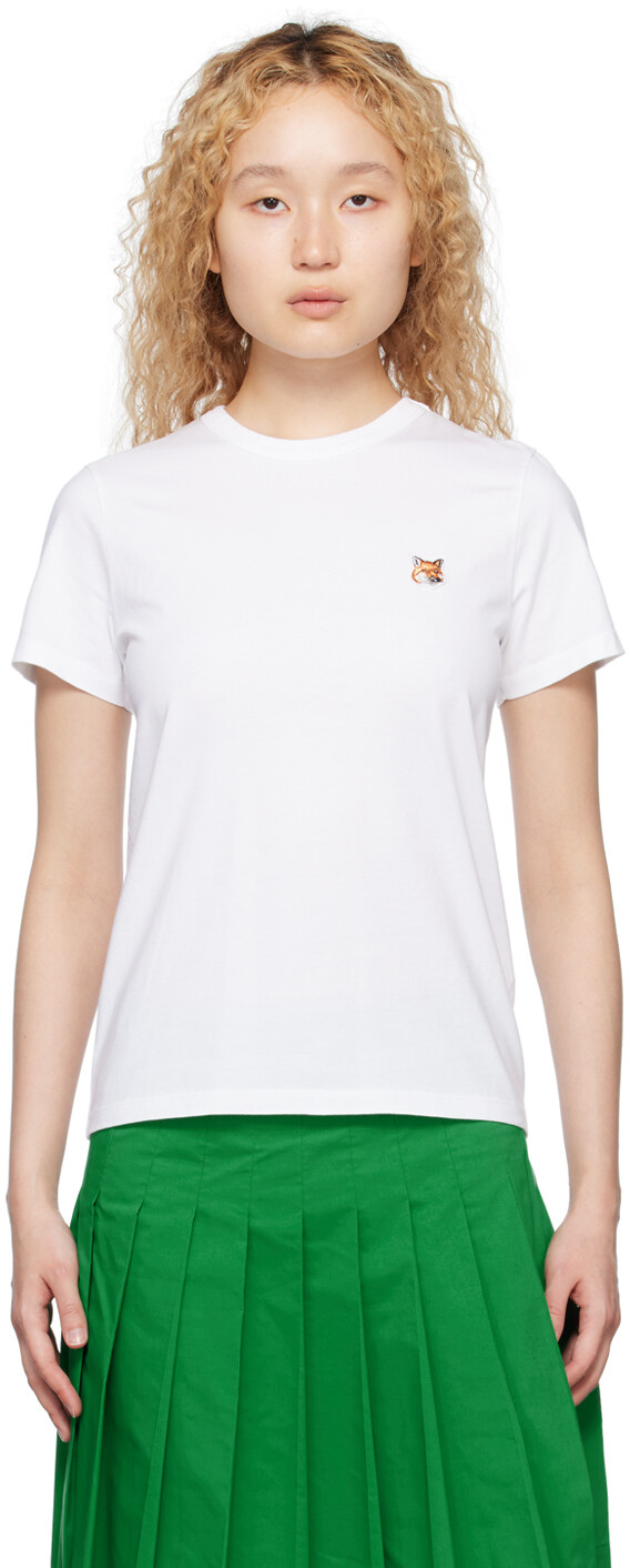 

Футболка с головой белой лисы Maison Kitsune, цвет White