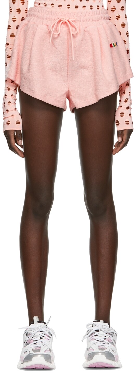 

Розовые шорты с радужным логотипом MSGM