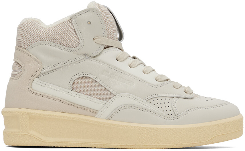 

Бежевые высокие кеды Basket Jil Sander
