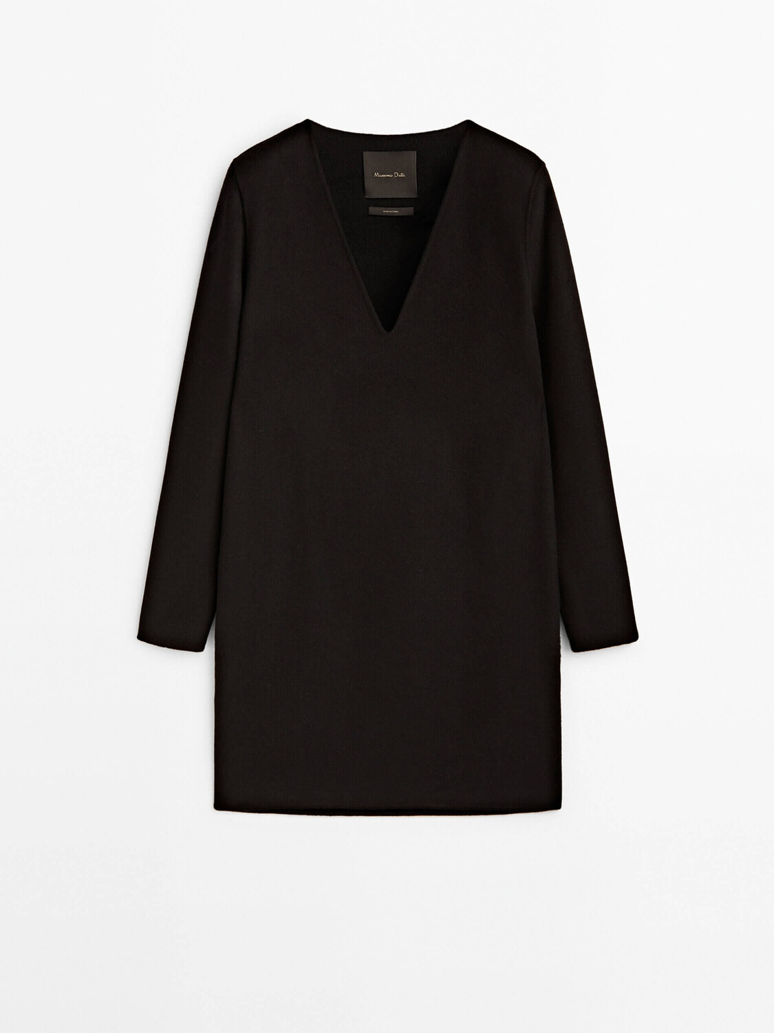

Платье Massimo Dutti V-Neck With Padded Shoulders, черный