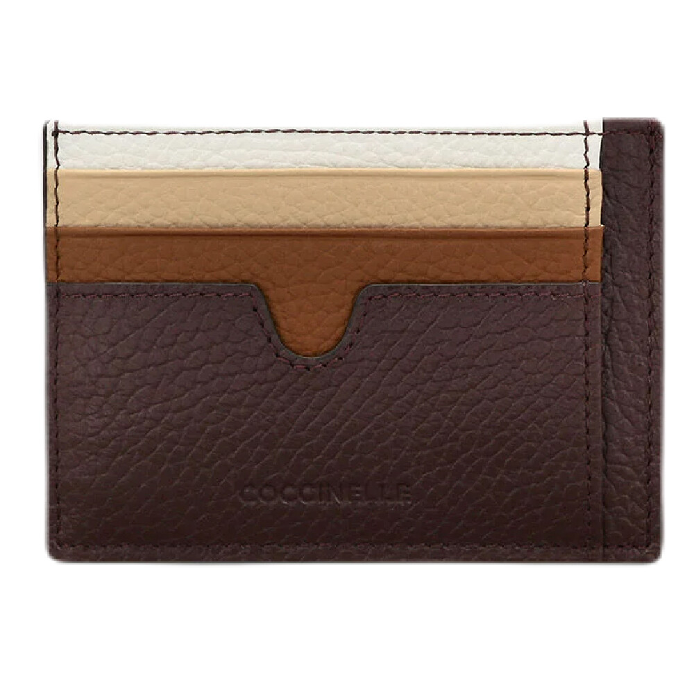 

Визитница Coccinelle Grainy Leather Card, бежевый/темно-коричневый/коричневый
