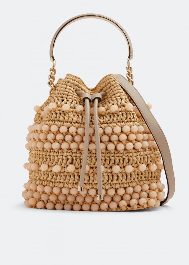 

Сумка JIMMY CHOO Bon Bon bucket bag, бежевый