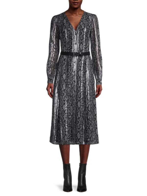 

Платье миди из мягкого питона MICHAEL Michael Kors Black