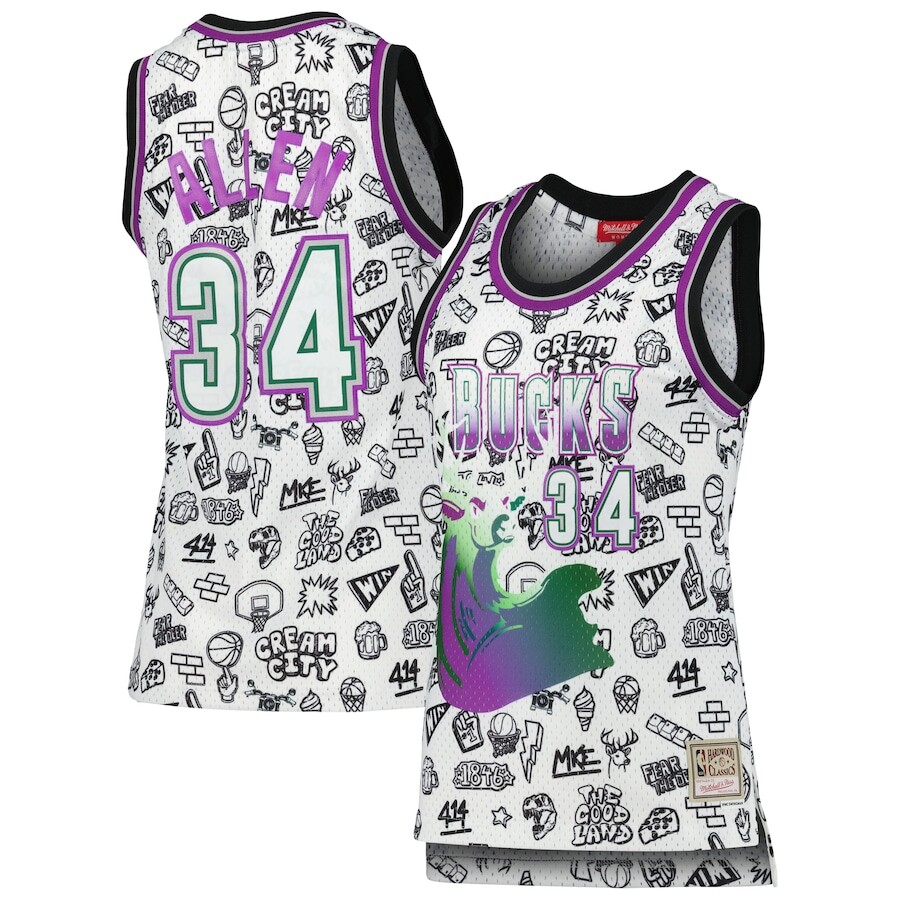 

Джерси Mitchell & Ness Milwaukee Bucks, белый