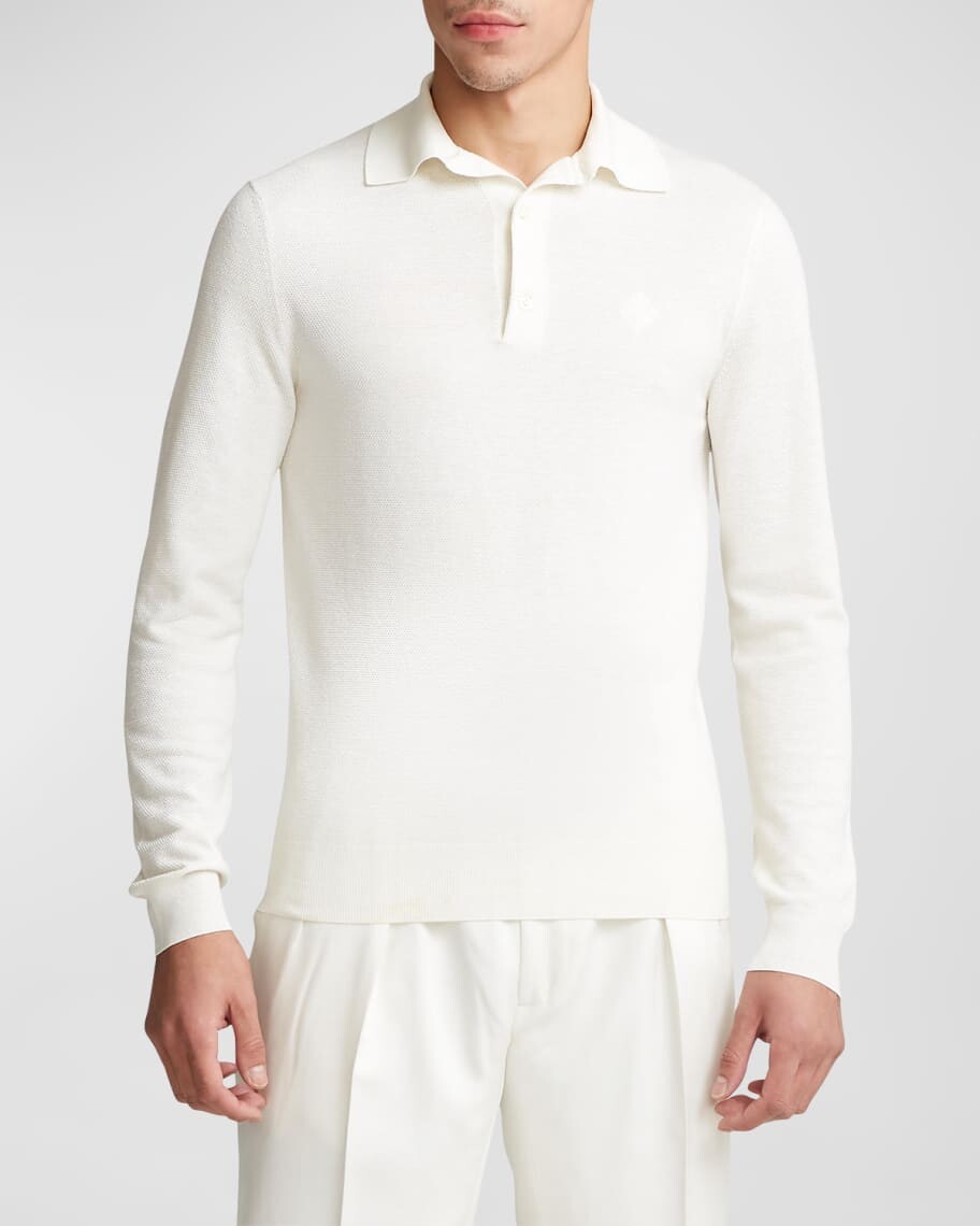 

Мужской свитер поло из шелка и хлопка Ralph Lauren Purple Label