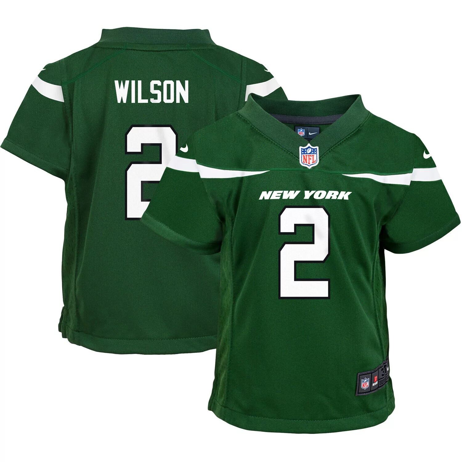 

Детская игровая майка Nike Zach Wilson Gotham Green New York Jets Nike