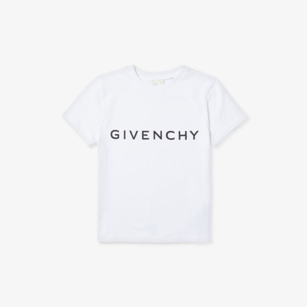 

Футболка из хлопкового трикотажа с логотипом и короткими рукавами 4–12 лет Givenchy, белый