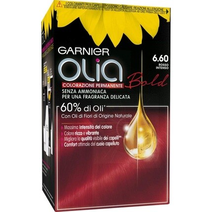 

Перманентная краска и отбеливатель Garnier Olia 6.60 Rosso Intenso