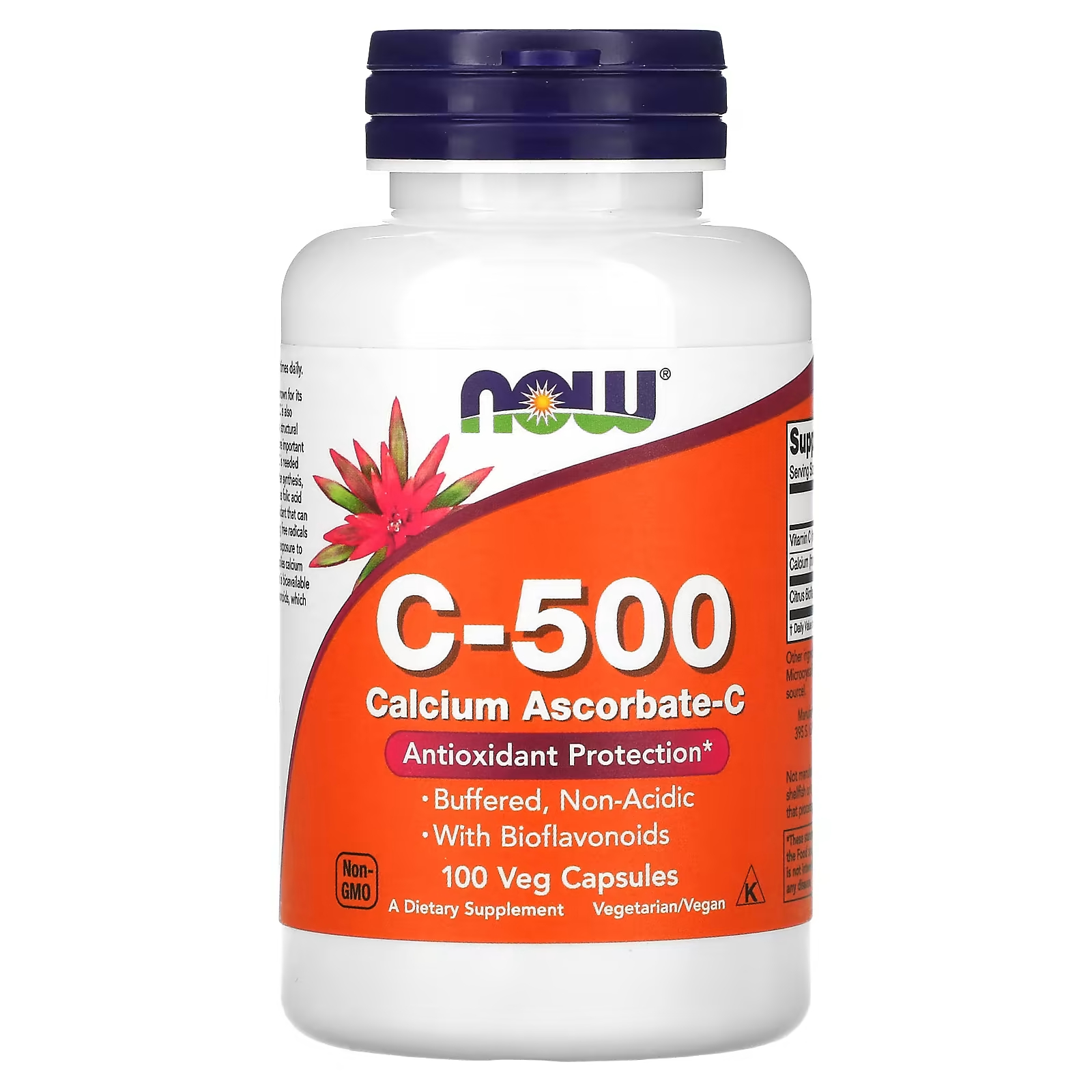 C-500 Аскорбат кальция-C 100 растительных капсул NOW Foods