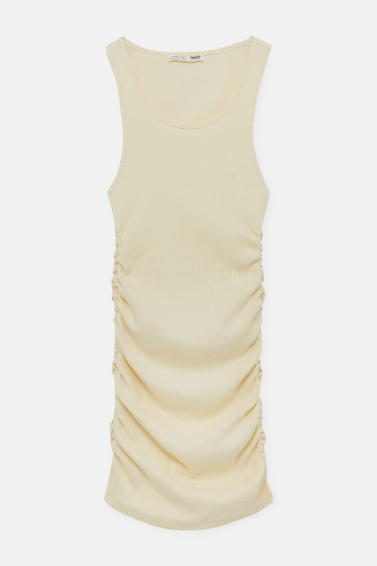 

Платье Pull&Bear Sleeveless Short Draped, кремовый