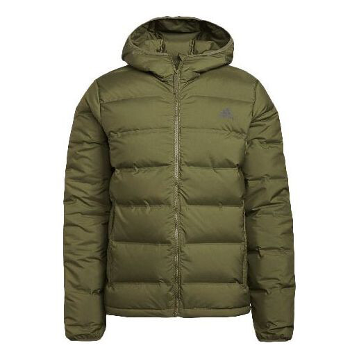 

Пуховик Adidas Logo Long Sleeves Hooded Stay Warm With Down Feather Green Jacket, Зеленый