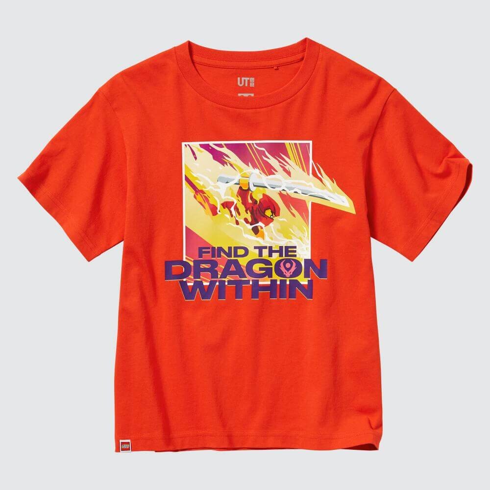 

Детская футболка Uniqlo UT LEGO Ninjago Printed Short-sleeved, коралловый