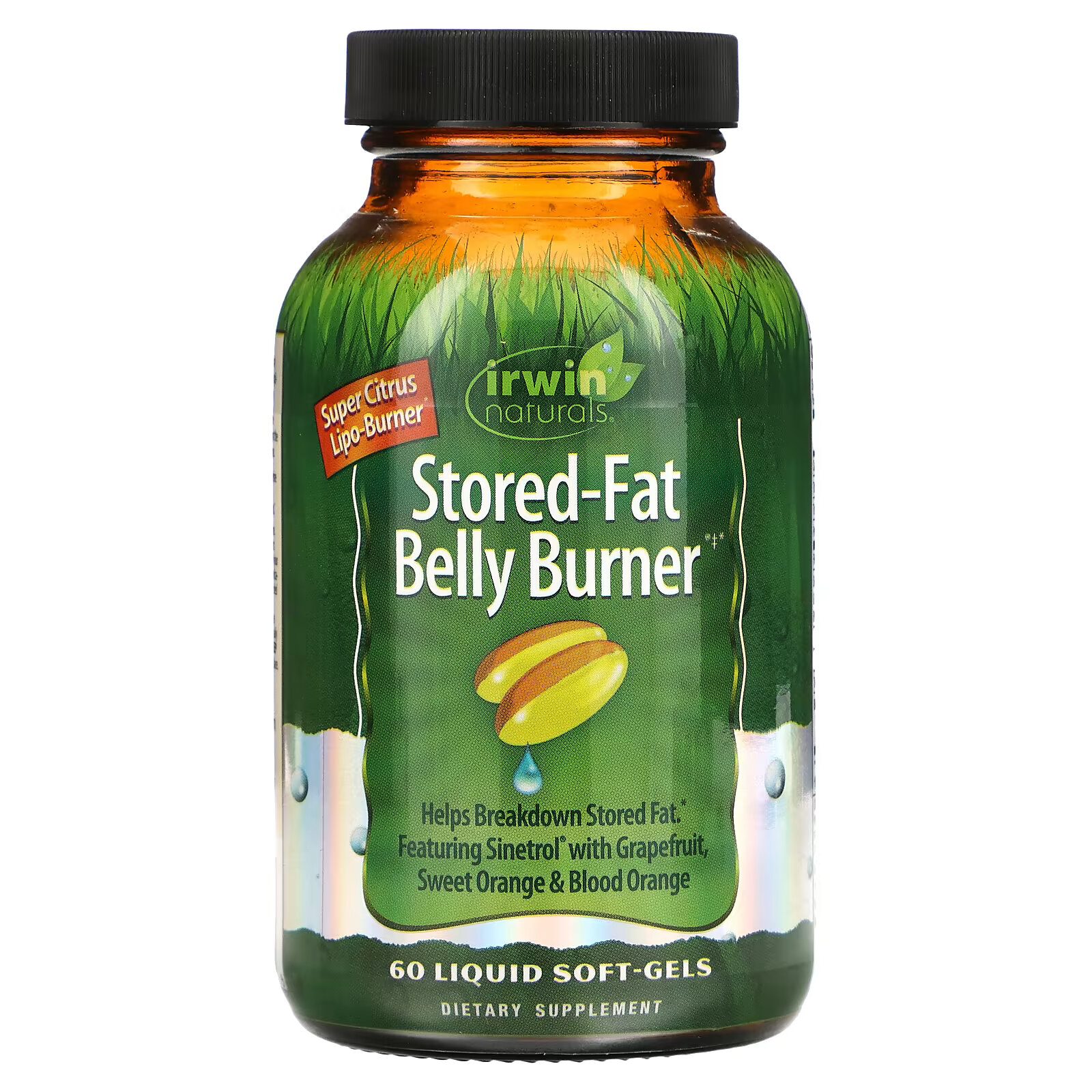 Irwin Naturals, Stored-Fat Belly Burner, жиросжигающее средство, 60 капсул с жидкостью irwin naturals colon flush повышенная сила действия 60 капсул с жидкостью