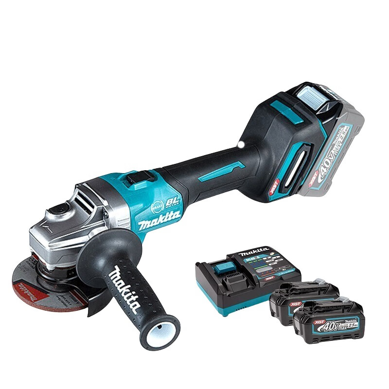 Угловая шлифовальная машина Makita GA005GD201 + два аккумулятора 40V/2.5Ah, зарядное устройство