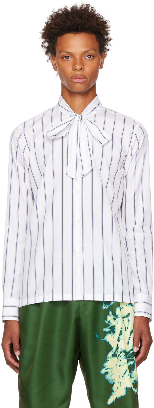 

Белая рубашка с шарфом Dries Van Noten