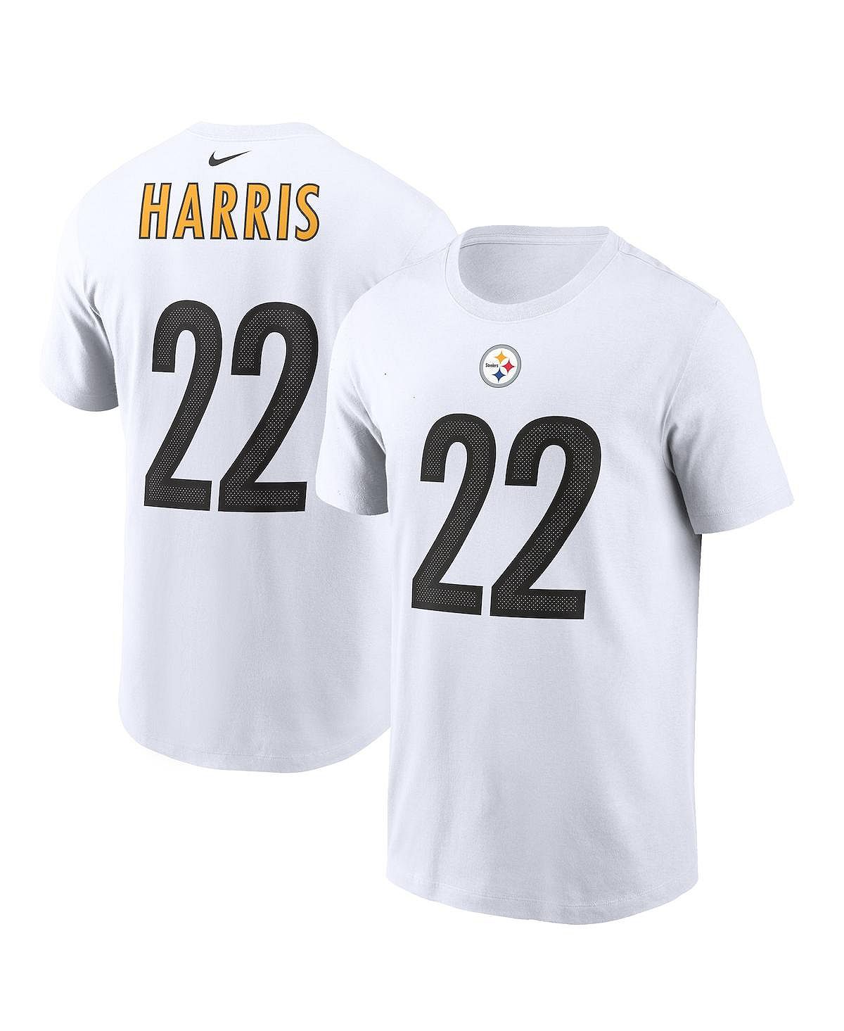 Футболка Nike Najee Harris Pittsburgh Steelers, белый мужская футболка najee harris black pittsburgh steelers с именем и номером игрока футболка tri blend majestic