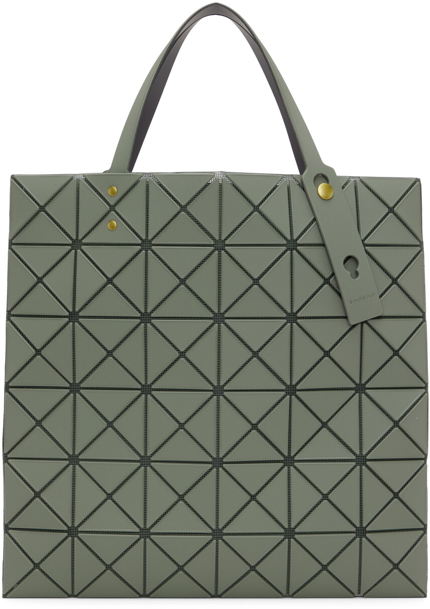 

Однотонная сумка-тоут цвета хаки Lucent Bao Bao Issey Miyake