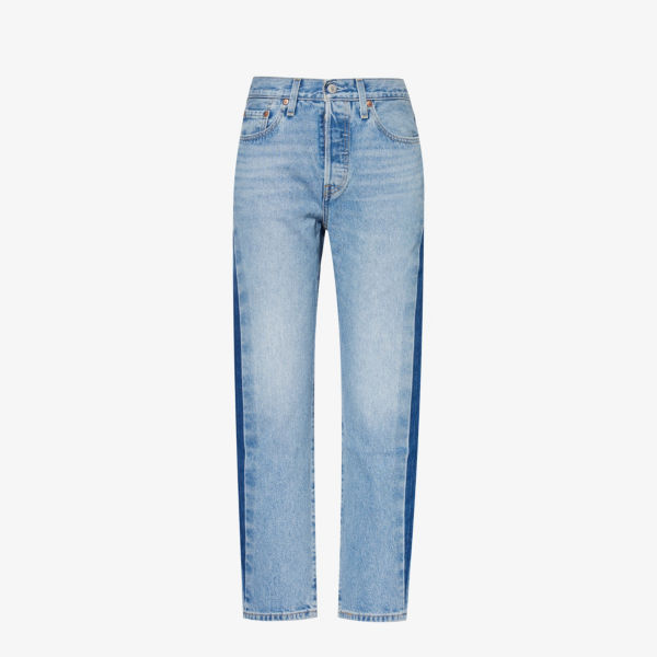 Укороченные джинсы 501 с высокой талией Levis, цвет never fade