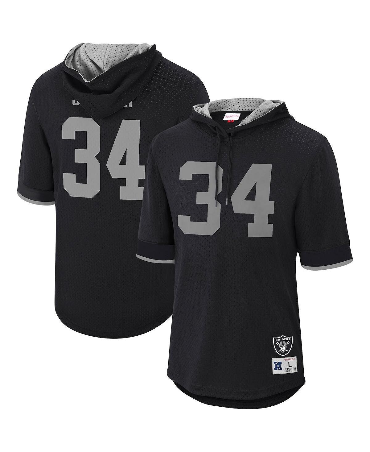 

Мужская футболка с капюшоном bo jackson black los angeles raiders в отставке с именем и номером игрока Mitchell & Ness, черный