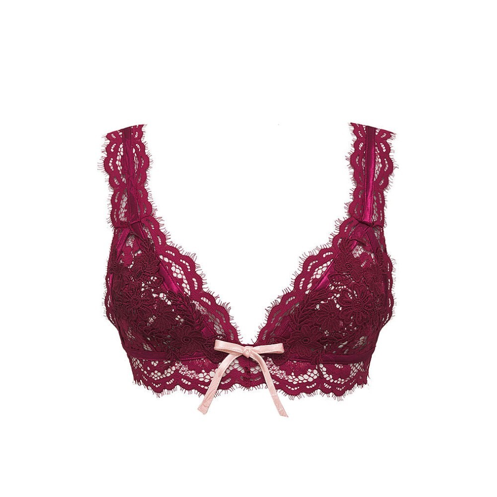 

Кружевной бюстгальтер без косточек For Love & Lemons Noelle Lace, бордовый