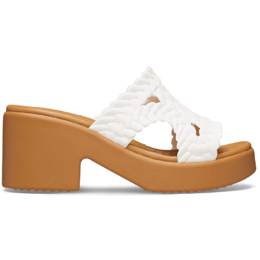 

Босоножки Crocs Brooklyn Woven Heel, коричневый/белый