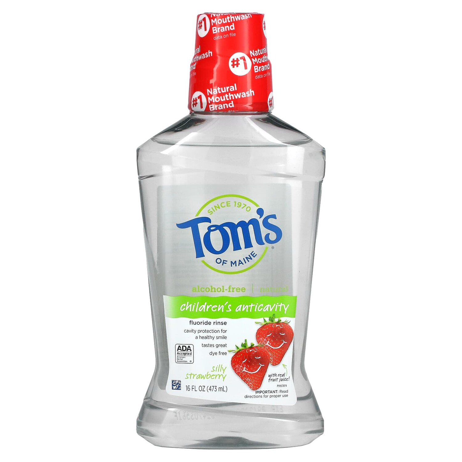 

Натуральное Ополаскиватель Toms of Maine с фтором с клубникой, 473 мл