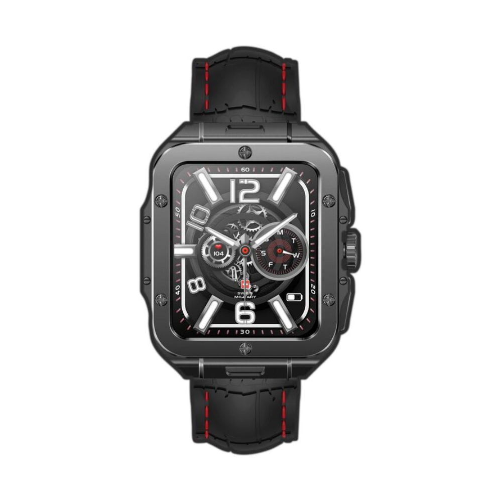 цена Умные часы Swiss Military Alps 2, (SM-Alps2-GMFrame-BKSiliconSt), 1.85, Bluetooth, темно-серый
