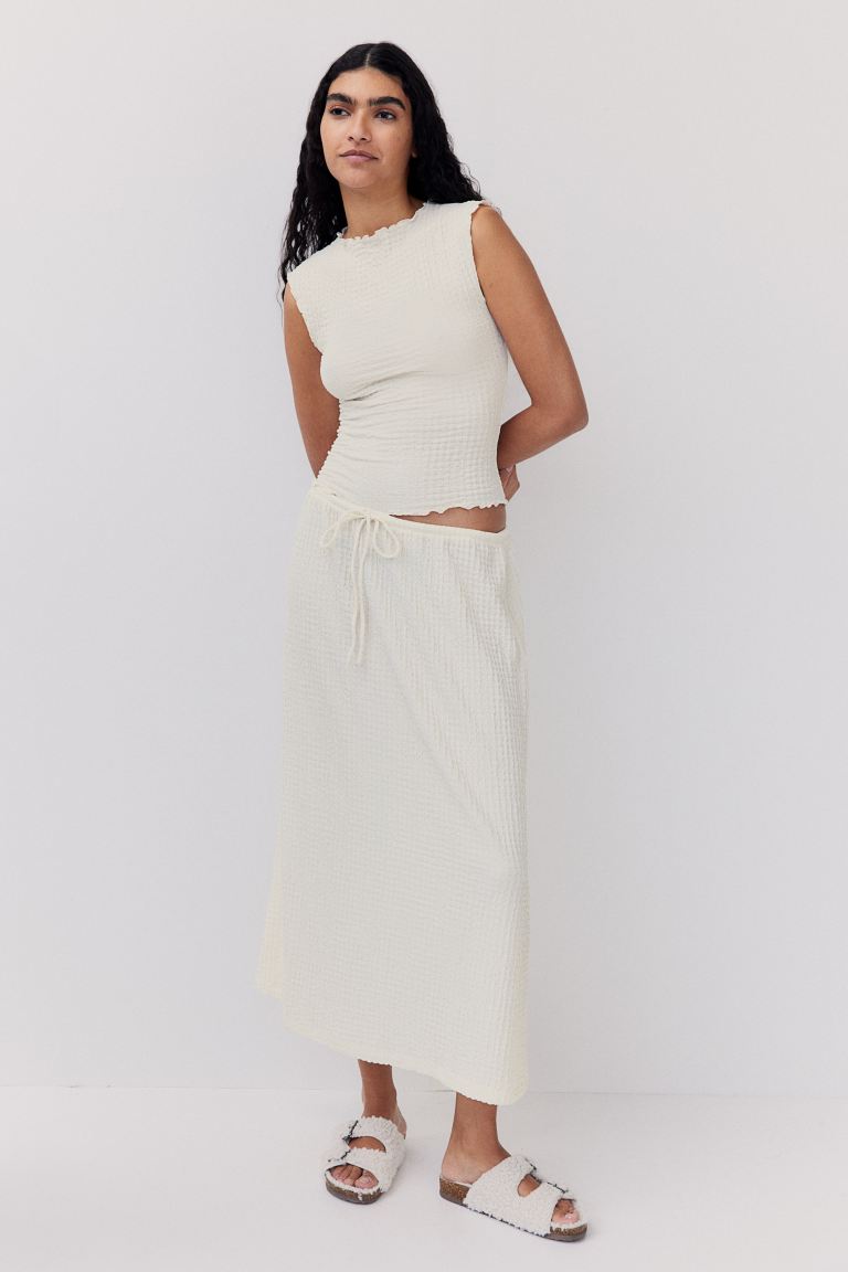 Юбка из структурированного трикотажа H&M, бежевый юбка 4stars миди размер l белый