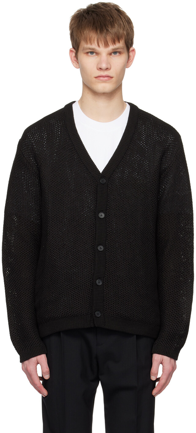 

Черный ажурный кардиган Solid Homme