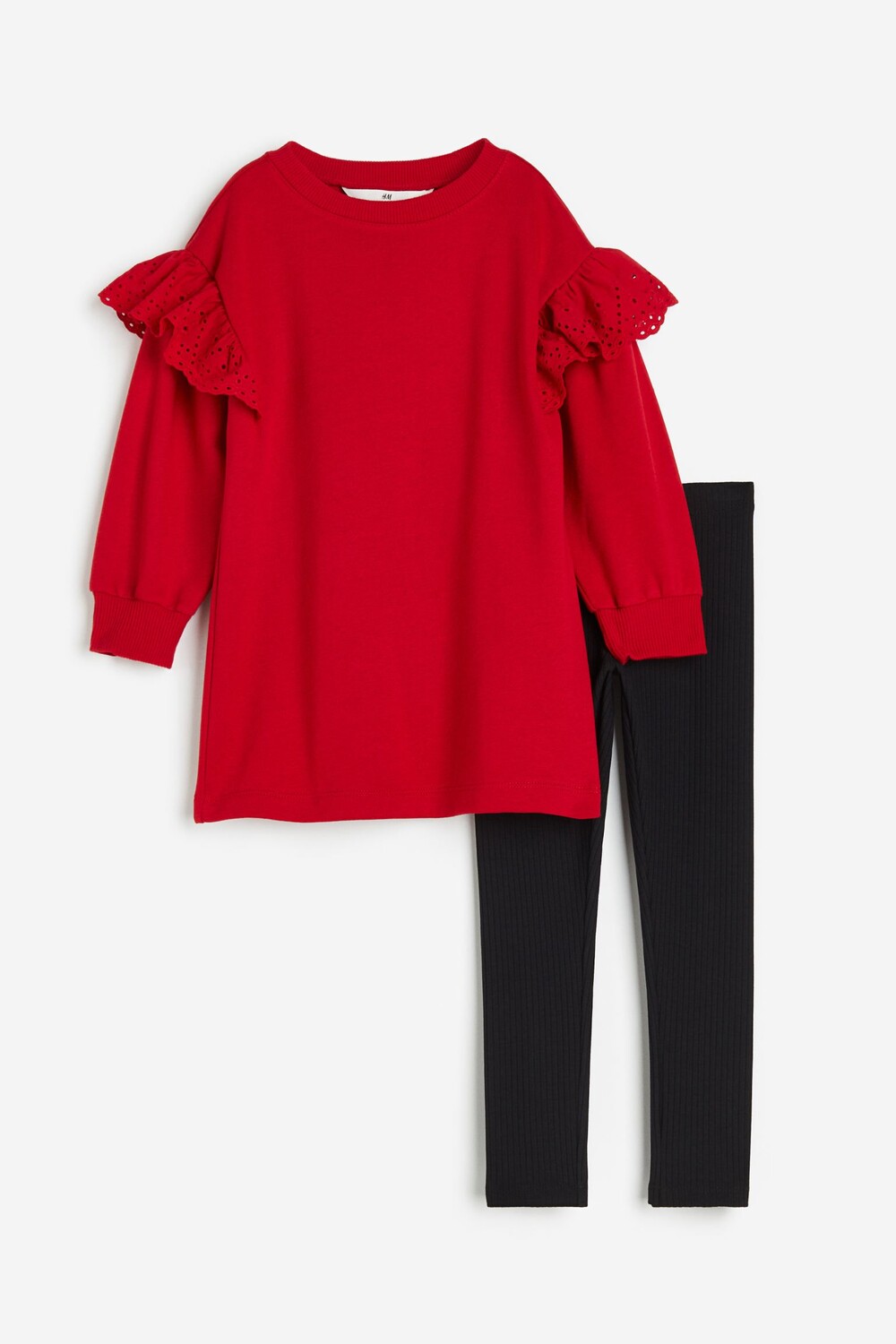 

Комплект топ и леггинсы H&M Printed, красный/черный