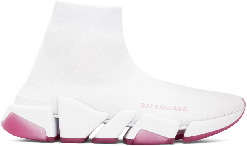 

Бело-розовые кроссовки Speed ​​2.0 Balenciaga